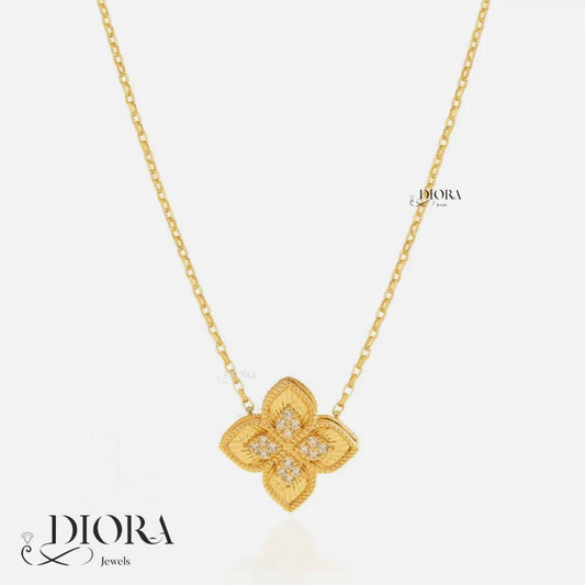 Paradise Flower Gold Necklace 18K gold with 8.20 grams from Diorajewels