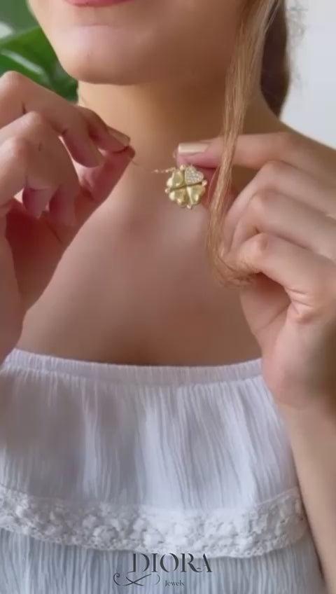 Clover Design Gold Necklace 18K gold with 7.84 grams from Diorajewels