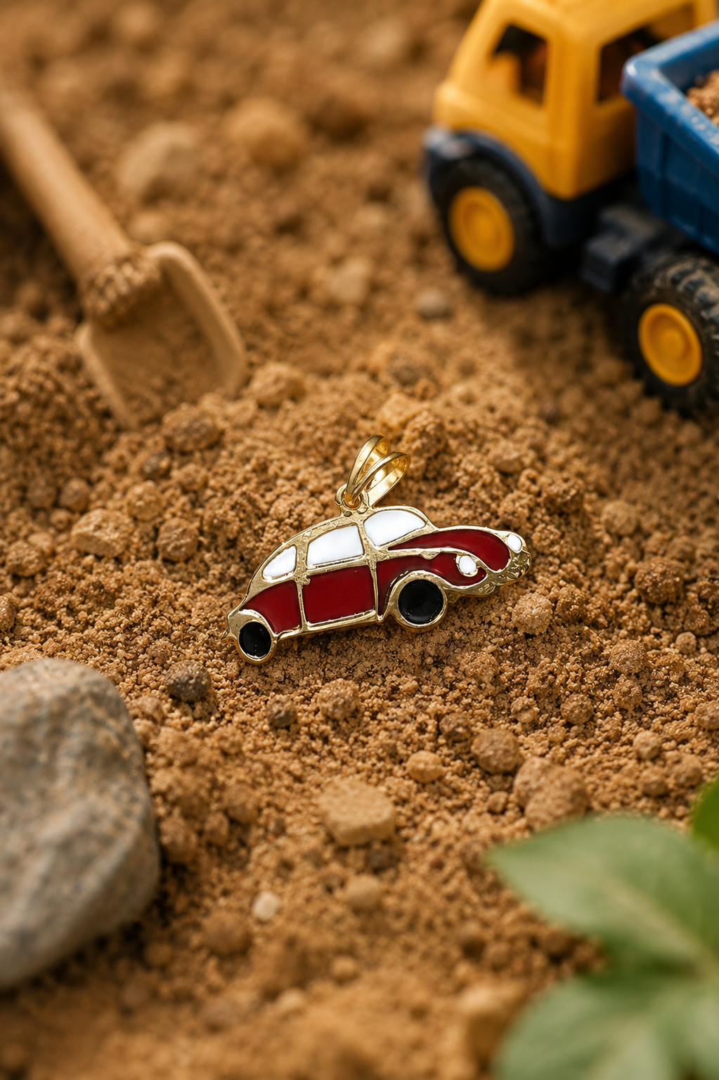 Red Car Gold Pendant for Boys