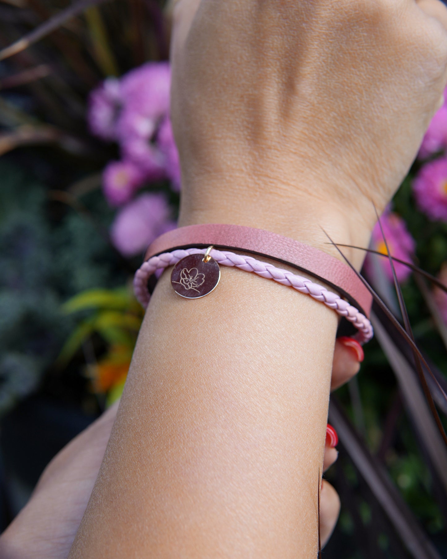 Gold Lily Lather Bracelet