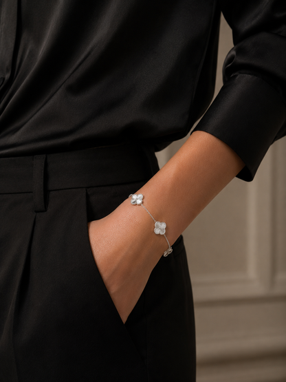White Alhambra 5-Motifs Bracelet