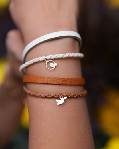 Love Bird Lather Bracelet