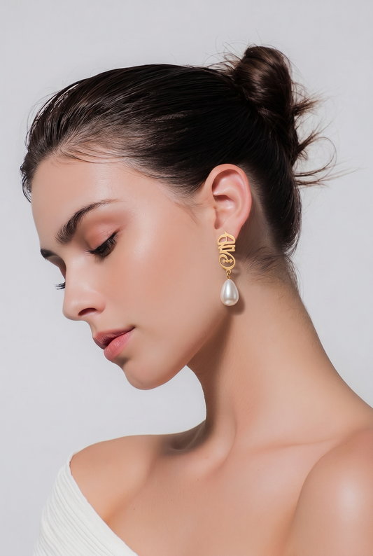 Hich & Pearl Gold Earrings
