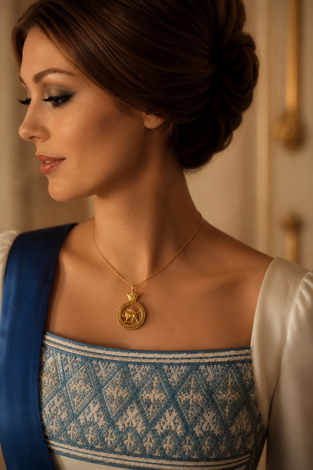 18K Crown Shir & Khoorshid Pendant