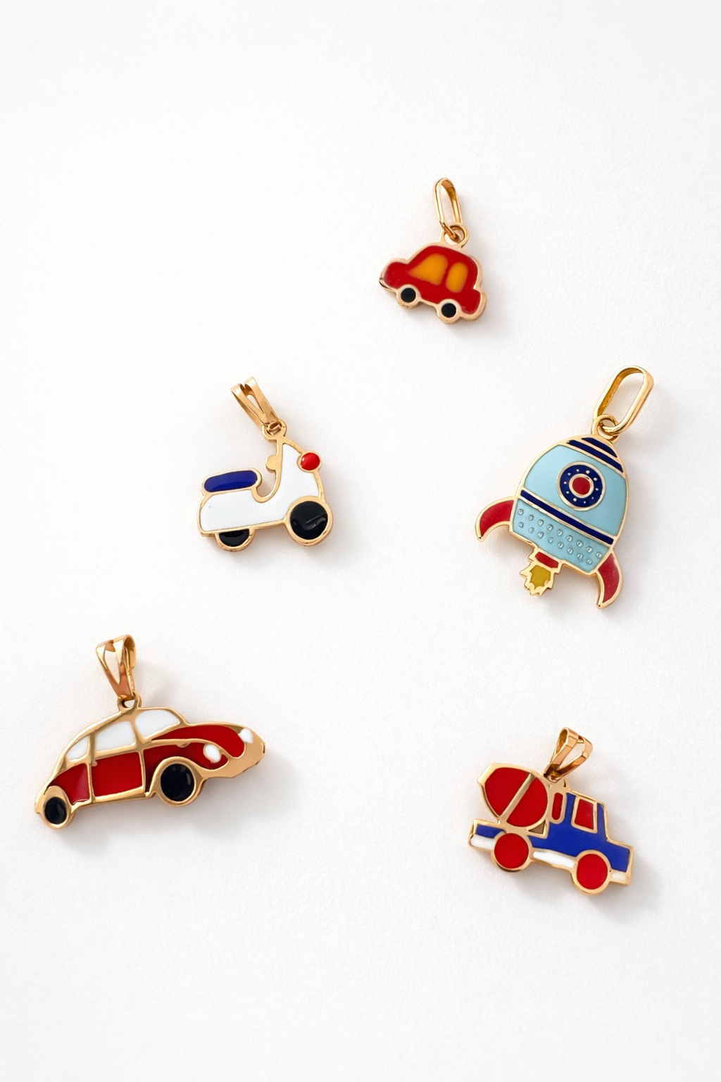 Red Car Gold Pendant for Boys