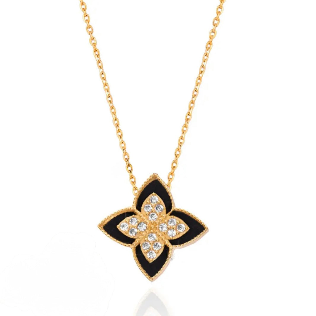Gold Necklace and Onyx Stone