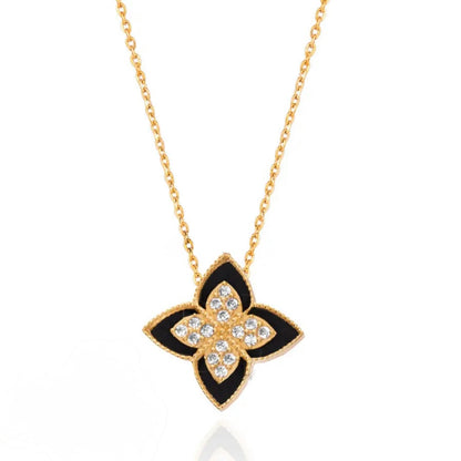 Gold Necklace and Onyx Stone