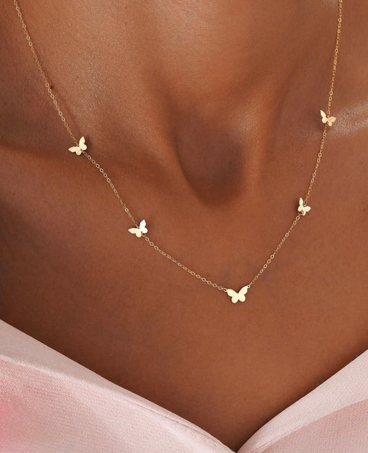 18K Butterfly Gold Necklace