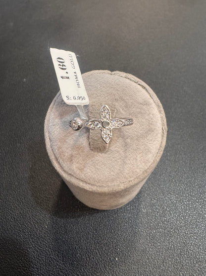 18K White Gold LV Design Ring