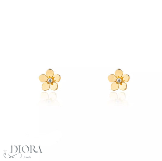 Gold Flower Stud Earrings