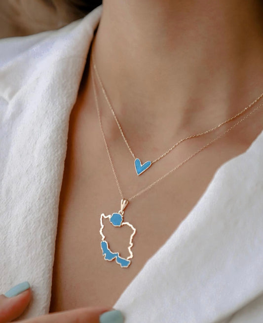 Persian Map Gold Pendant