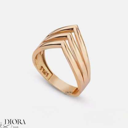 18K Gold Minimal Geometric Stackable Ring