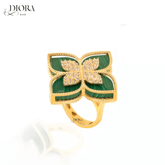 Paradise Green Flower Ring - Large