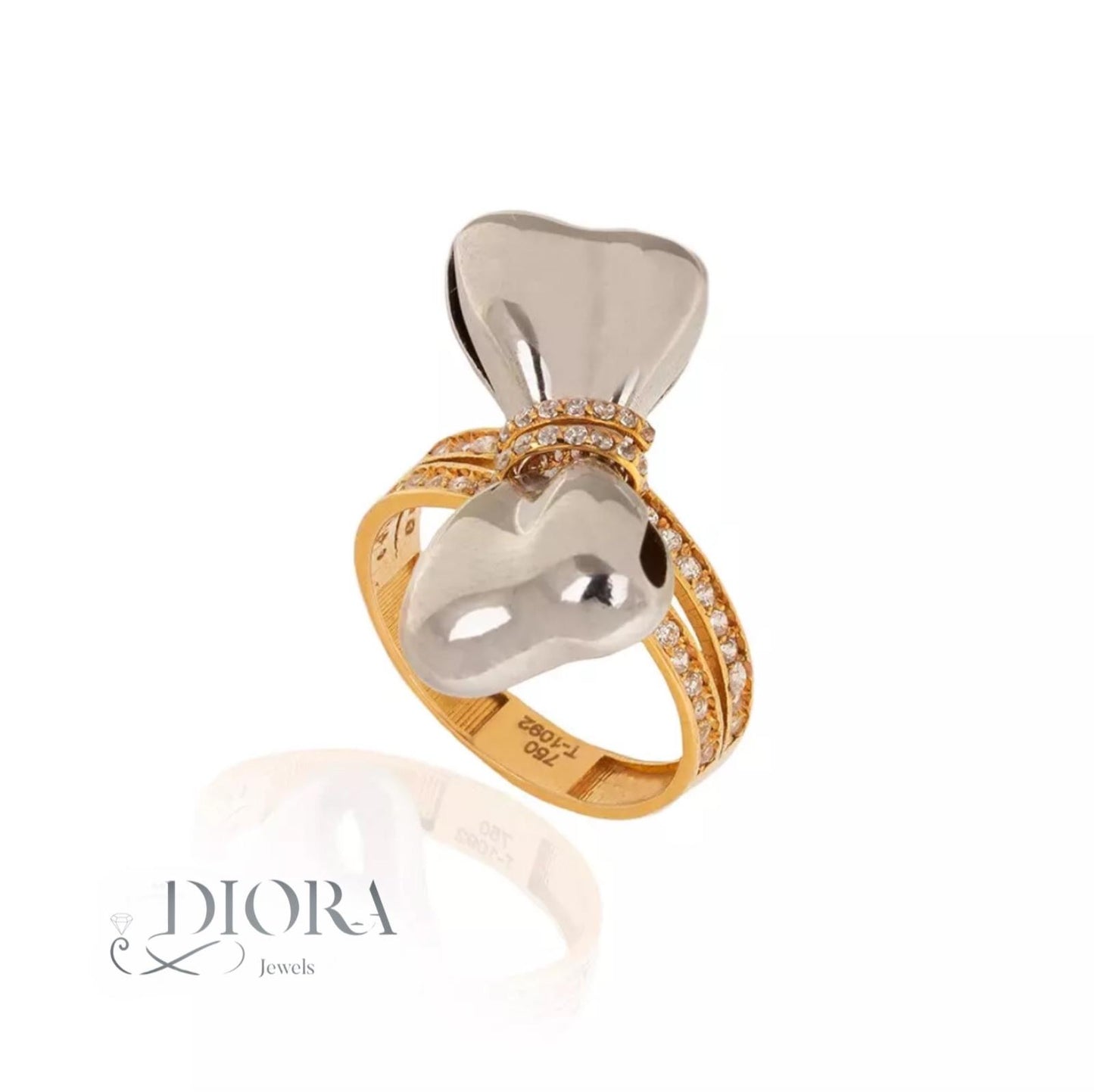 Gold and Silver Bow Ring