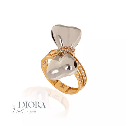 Gold and Silver Bow Ring