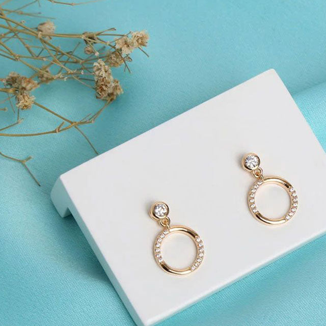 Open Circle Jeweled Earrings