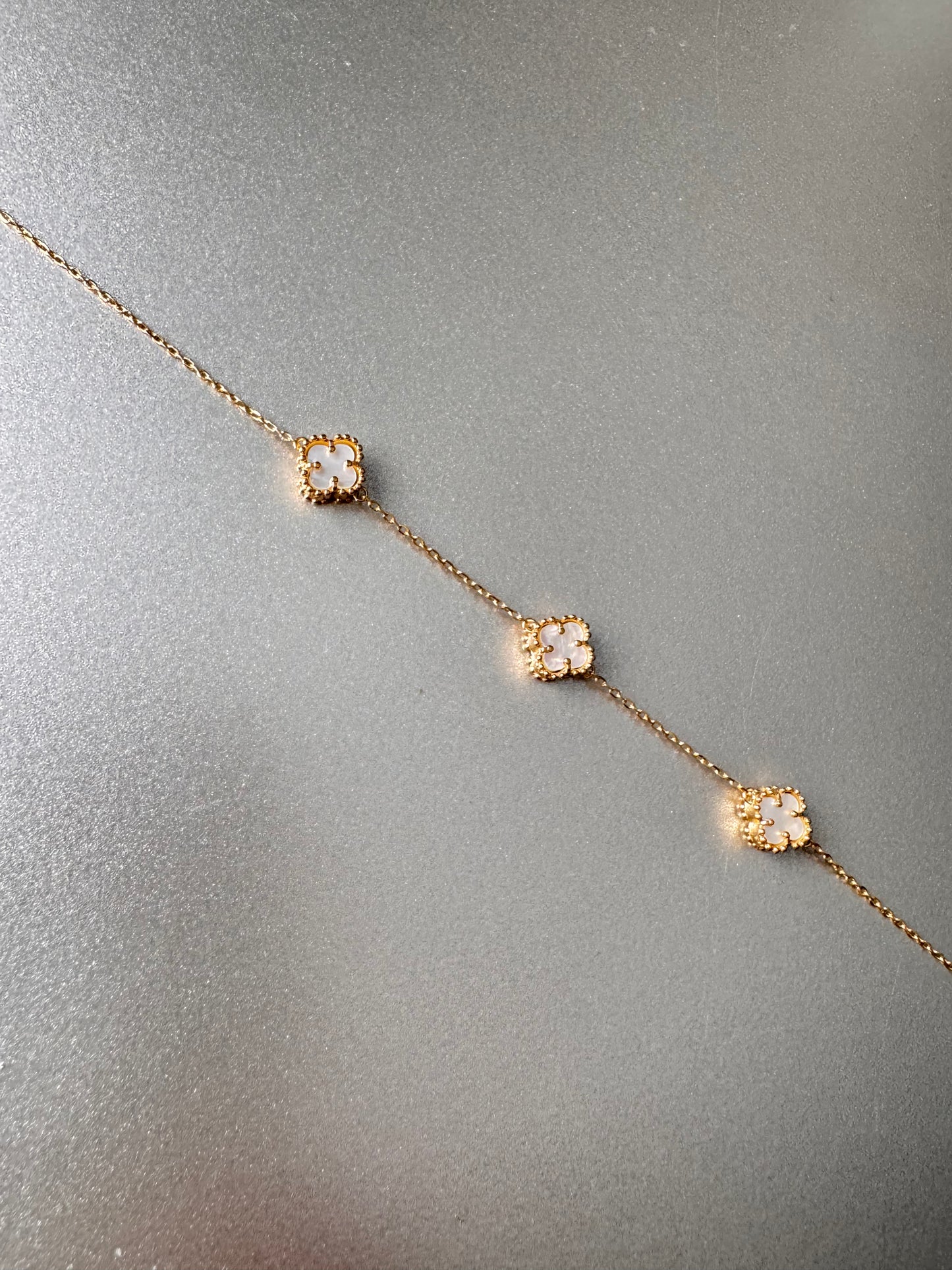 18K Minimal Pearl Alhambra Bracelet