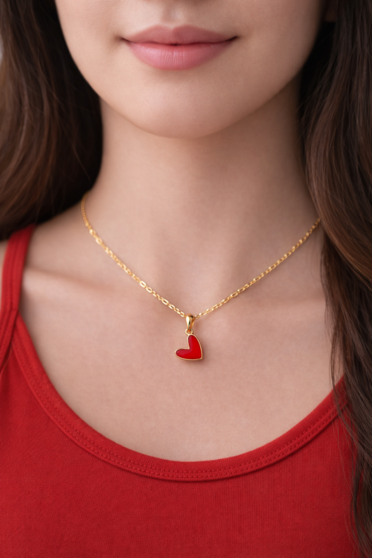 18K Heart Gold Necklace
