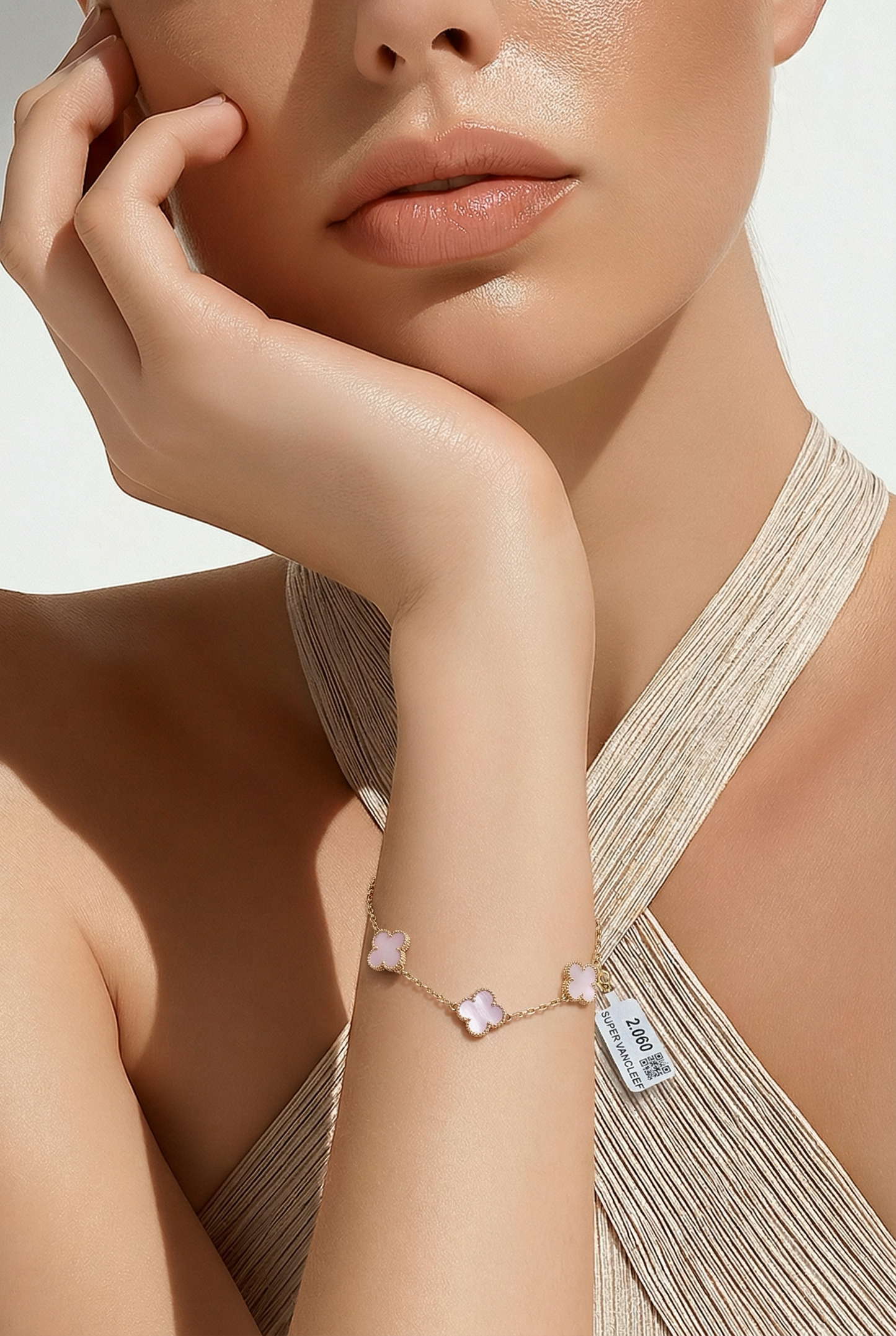 Minimal Rosé Alhambra Gold Bracelet