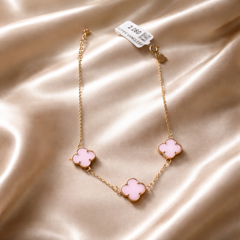 Minimal Rosé Alhambra Gold Bracelet