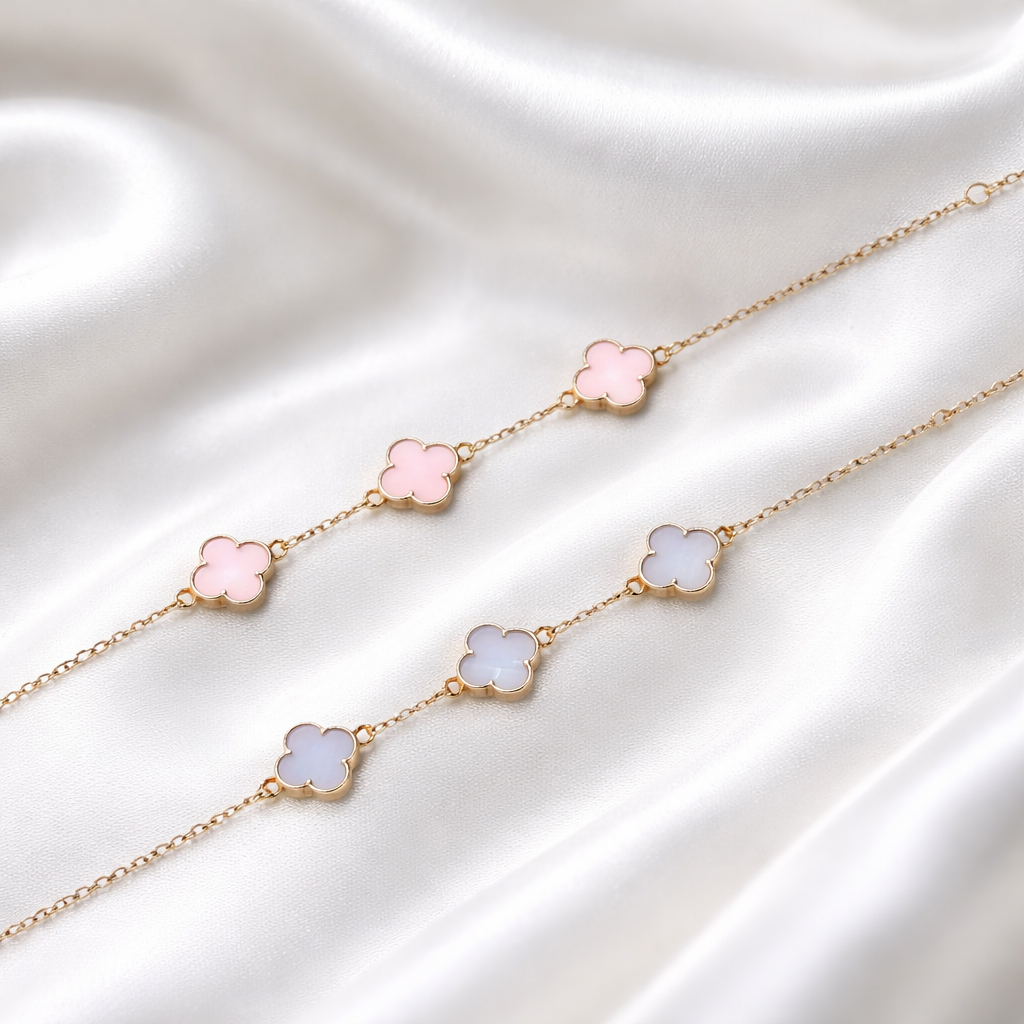 Minimal Rosé Alhambra Gold Bracelet