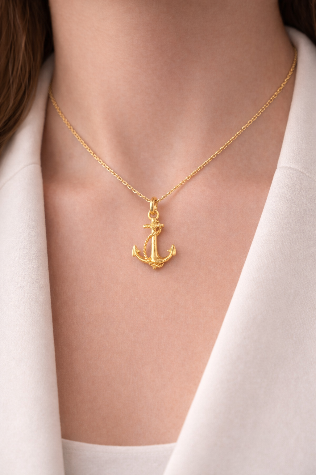 Small Anchor Gold Pendant