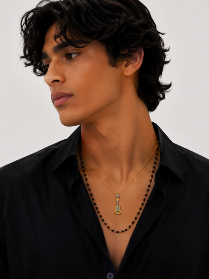 18k Solid Gold Guitar Pendant