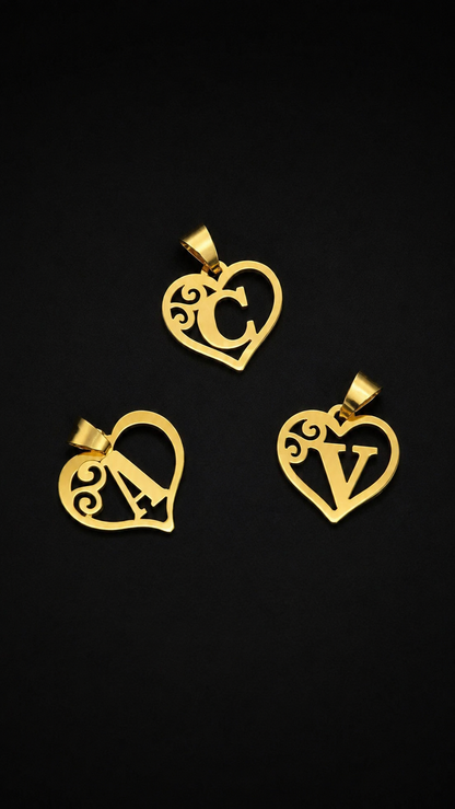 18K Initial Gold Pendant - C