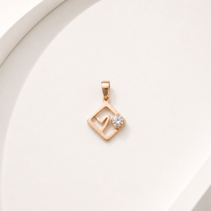 18K Gold Heart Pendant - style c