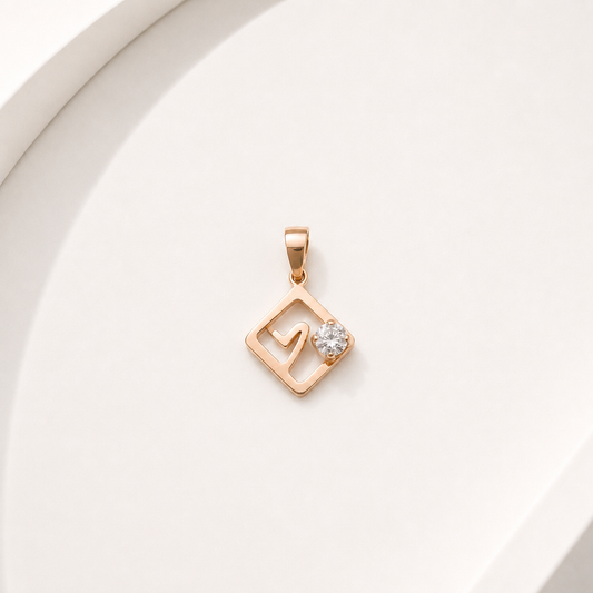18K Gold Heart Pendant - style c