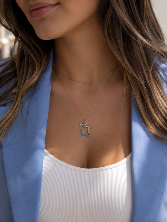 Persian Map Gold Pendant