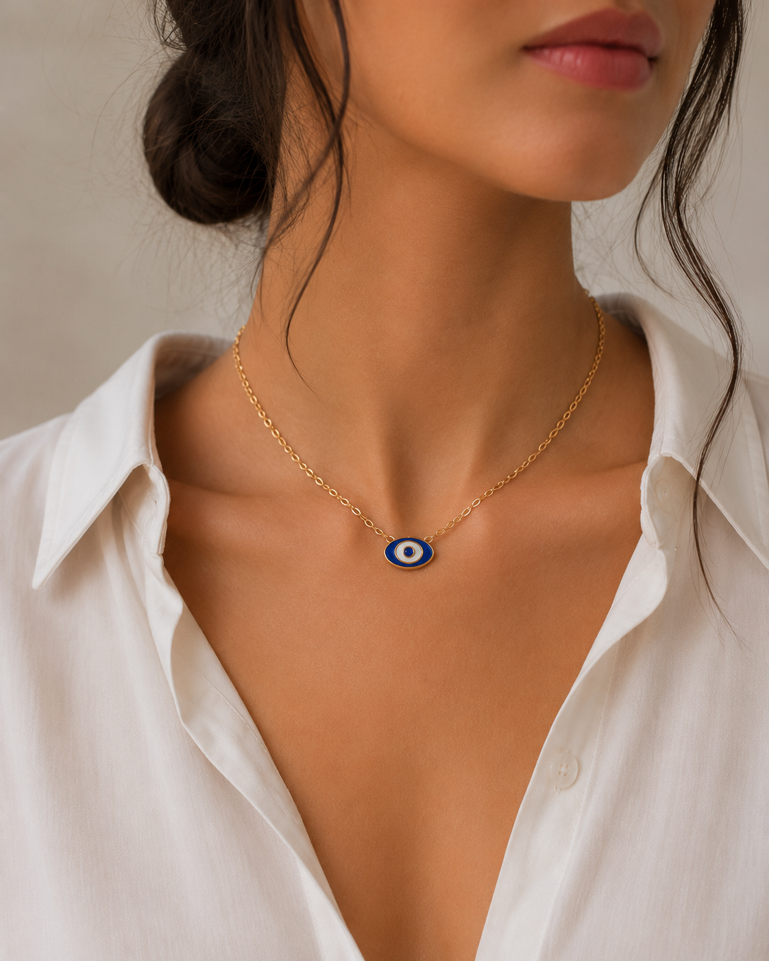 18K Evil Eye Gold Pendant