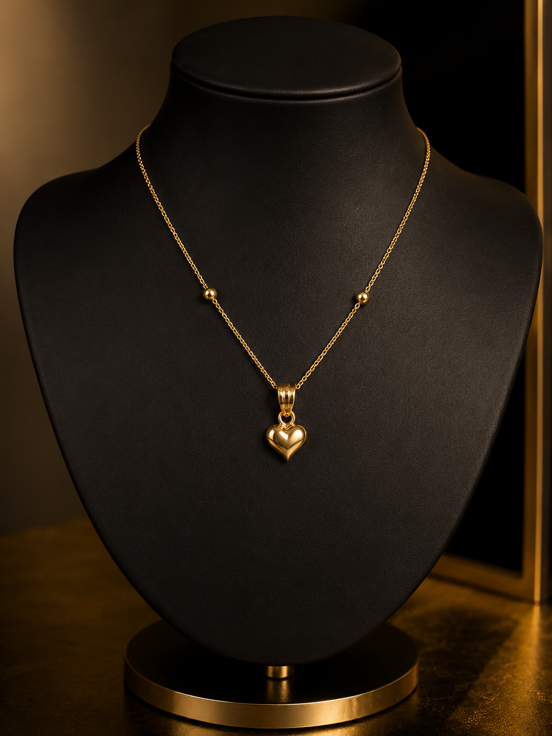 Puffy Heart Gold Pendant