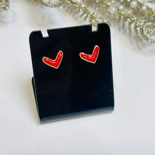 Heart gold earrings