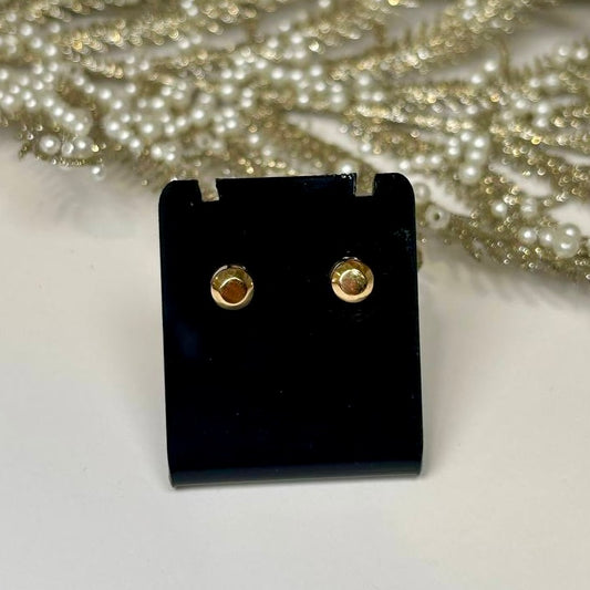 18K Gold Circle Stud Earrings 1.26g Handmade by Diora Jewels