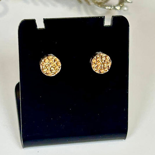 18K Gold Circle Stud Earrings
