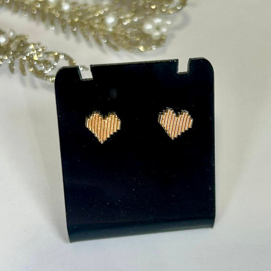 Heart Gold Earrings 18K Gold 0.91g Handmade by Diora Jewels