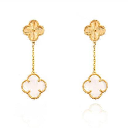 Flower Design Gold Earrings