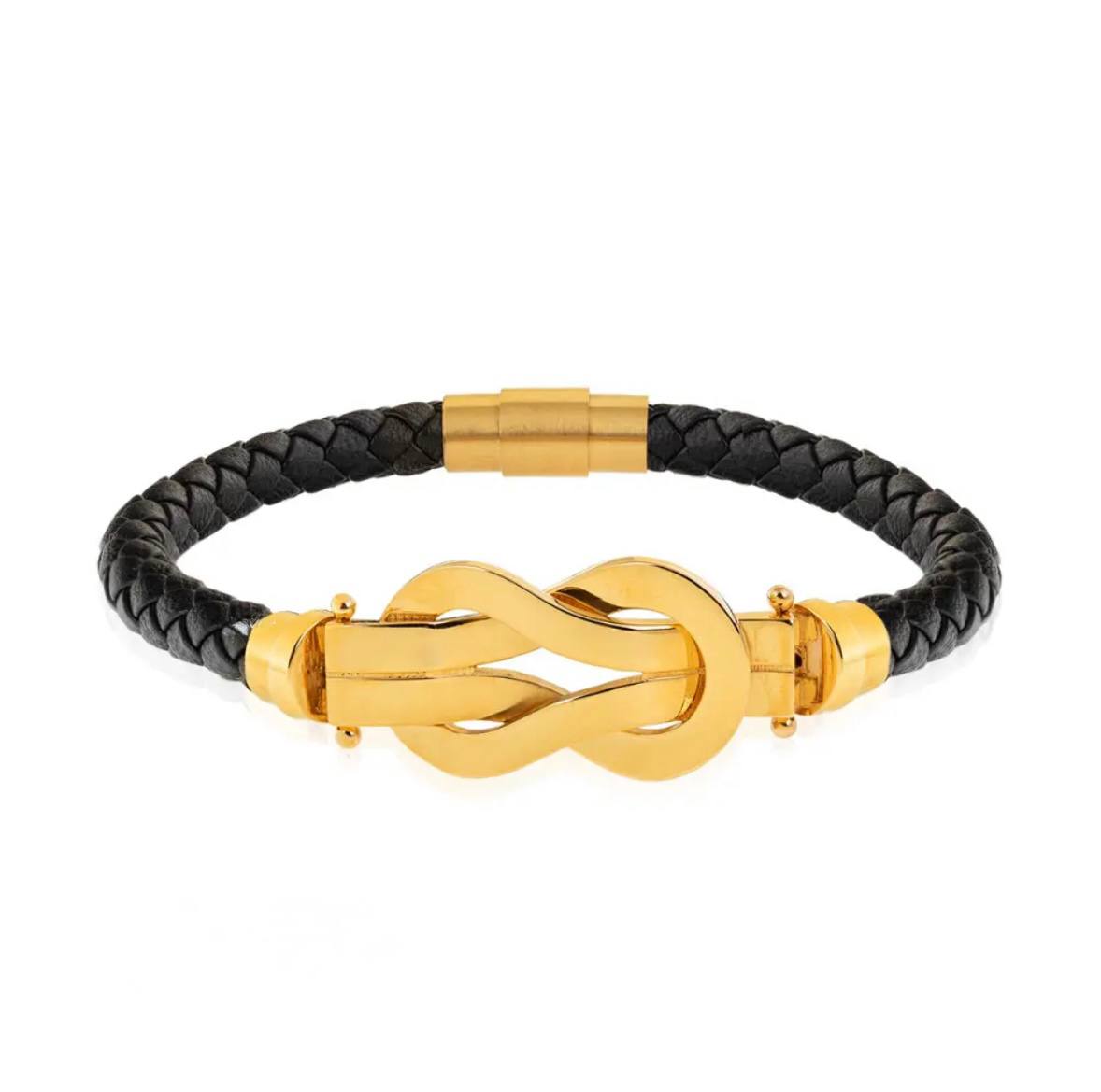 Fard Gold Leather Bracelet