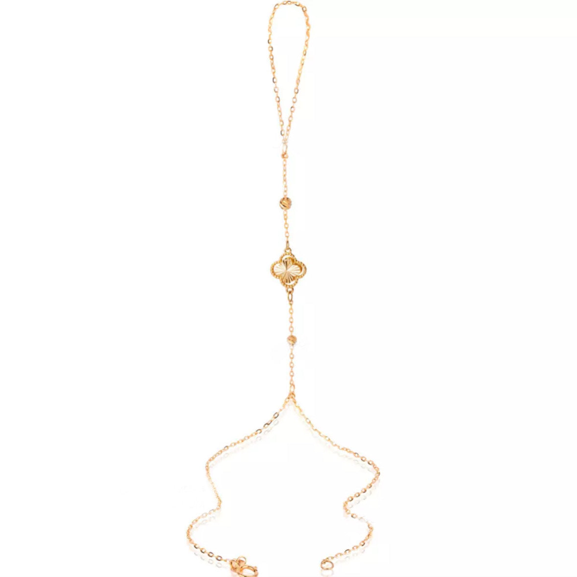 18K Clover Bloom Gold Hand Chain