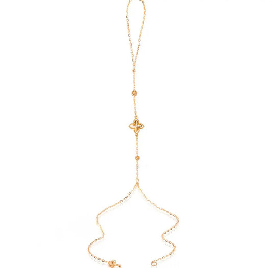 18K Venetian Star Gold Hand Chain