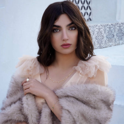 18K Gold Necklace with Stones