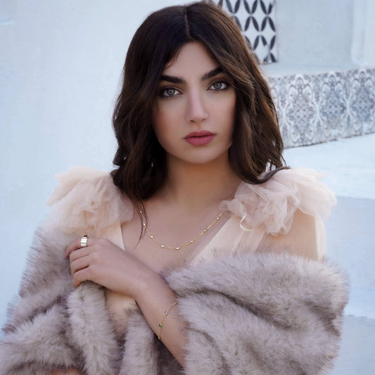 18K Gold Necklace with Stones