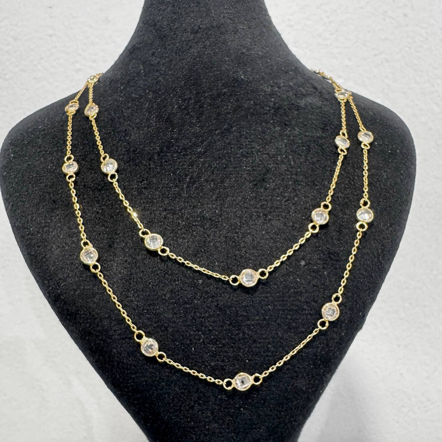 18K Gold Necklace with Stones