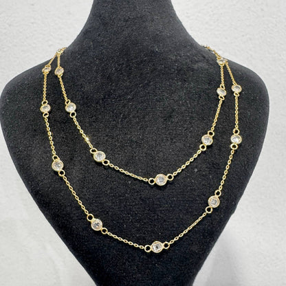 18K Gold Necklace with Stones