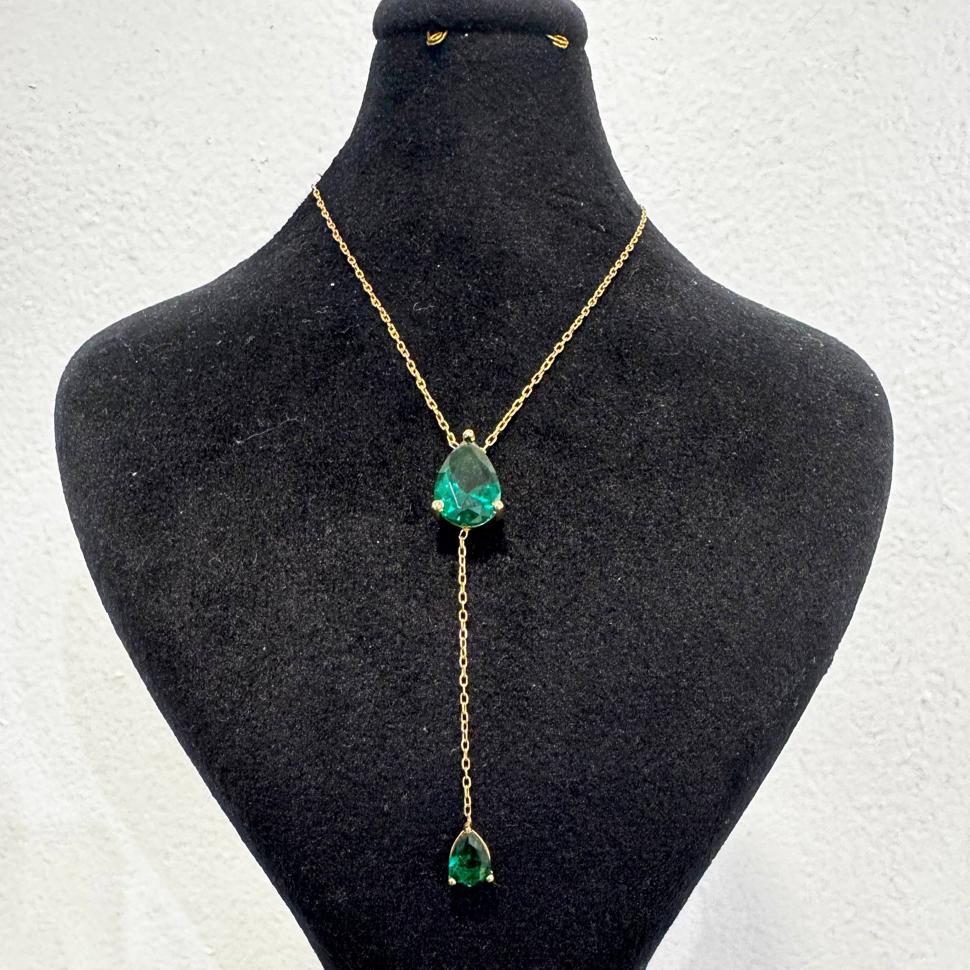 18K Emerald Drop Y-Necklace