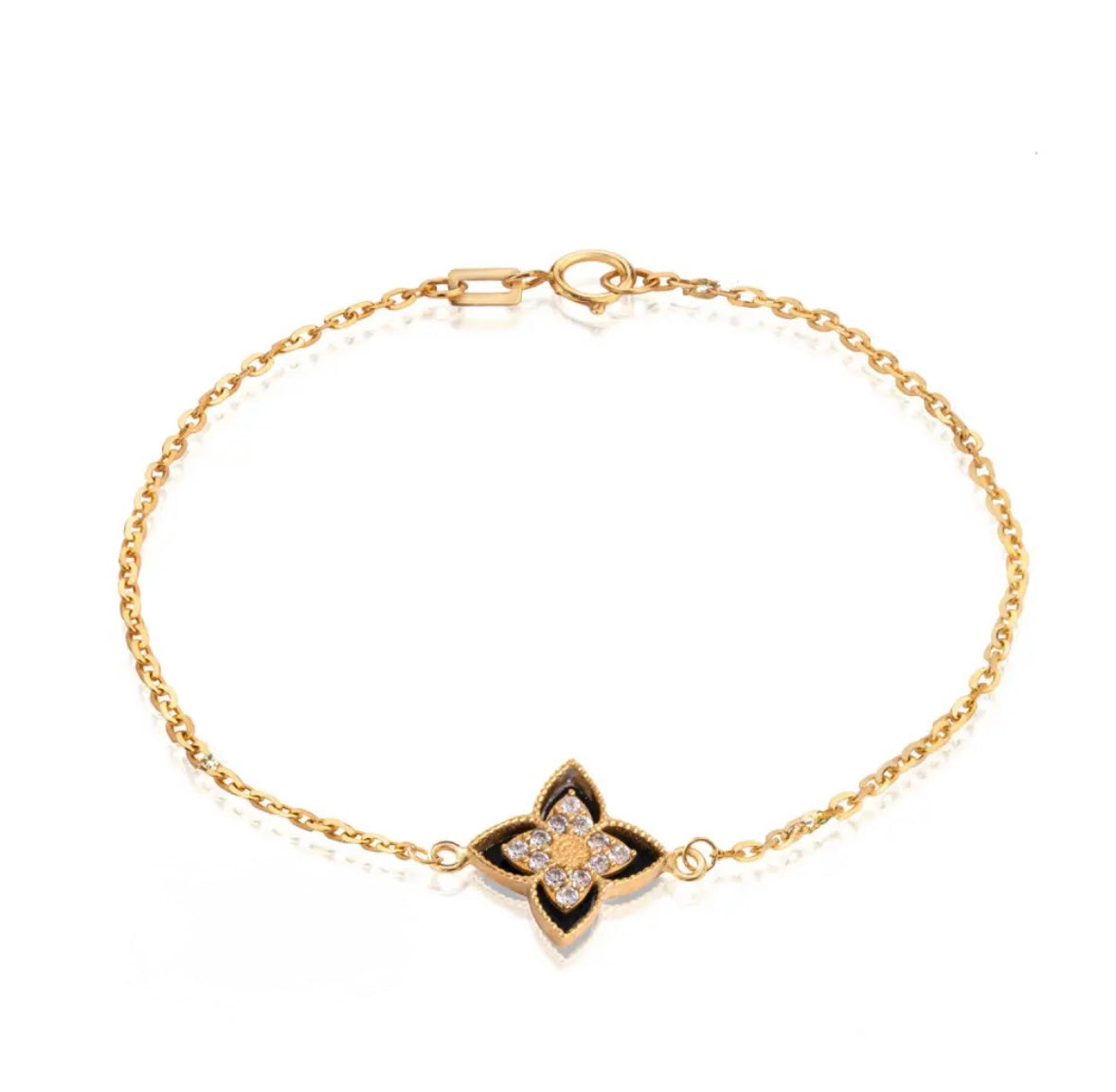 18K Black Princess Flower Diamond Bracelet