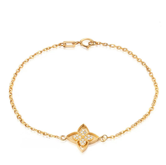 18K Princess Flower Diamond Bracelet
