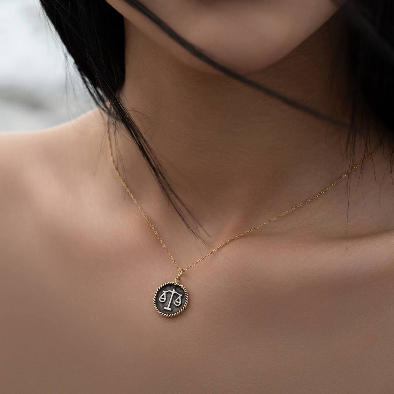  Zodiac Libra Gold & Silver Pendant