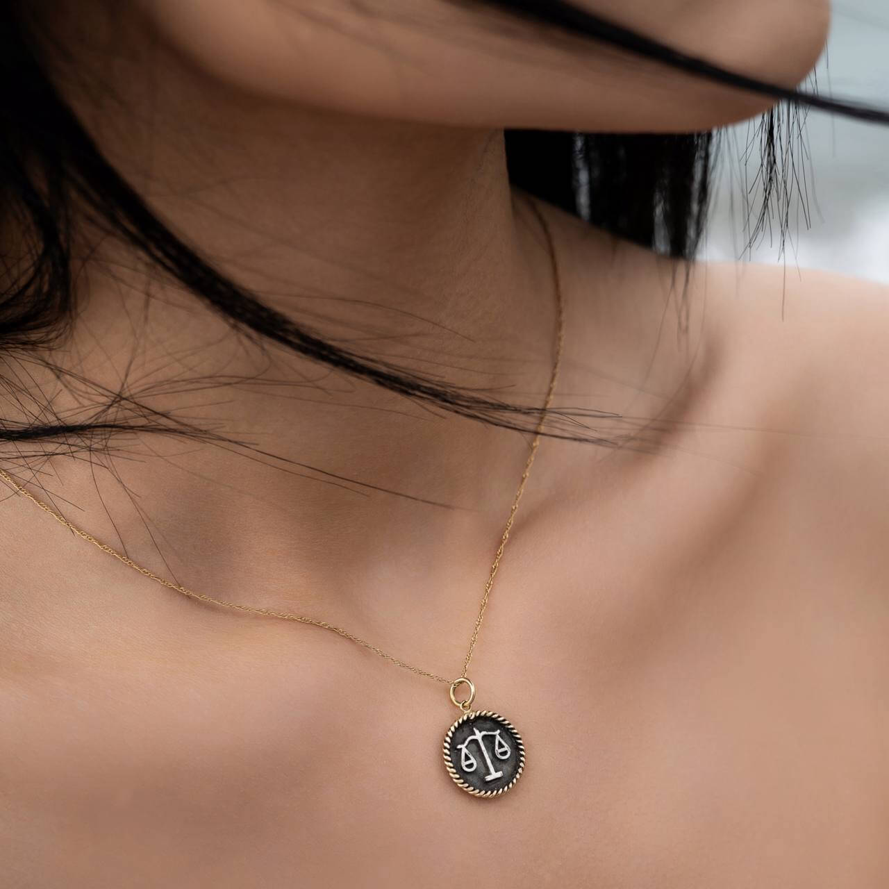  Zodiac Libra Gold & Silver Pendant